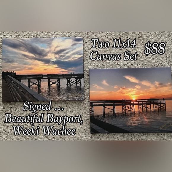 Beautiful Bayport Weeki Wachee FL. Signed…set of 2